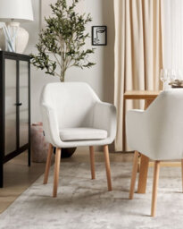 Beliani Dining Chair Yorkville Ii Velvet Off-White - thumbnail 2