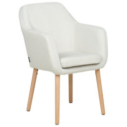 Beliani Dining Chair Yorkville Ii Velvet Off-White - thumbnail 1
