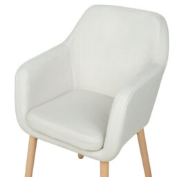 Beliani Dining Chair Yorkville Ii Velvet Off-White - thumbnail 6