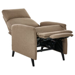 Beliani Recliner Chair Selvik With Footrest Fabric Brown - thumbnail 4