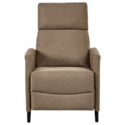Beliani Recliner Chair Selvik With Footrest Fabric Brown - thumbnail 5