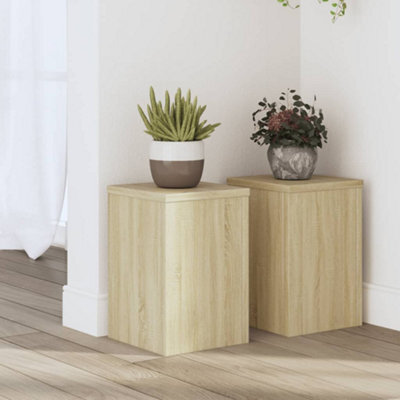 Walplus Plant Stands 2 Pcs Sonoma Oak 20X20X30 Cm Engineered Wood - image 1