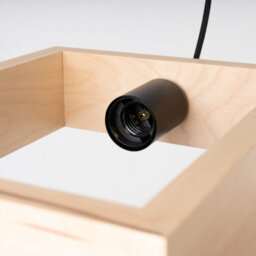 Luminosa Lighting Luminosa Aries Square Pendant Ceiling Light Natural Wood - thumbnail 6