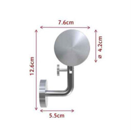 304 Stainless Steel Wall Mounted Stair Handrail 120Cm, Brushed Finish, Round Pipe Design, Fixings Included - thumbnail 6