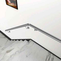 304 Stainless Steel Wall Mounted Stair Handrail 120Cm, Brushed Finish, Round Pipe Design, Fixings Included - thumbnail 2