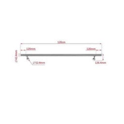 304 Stainless Steel Wall Mounted Stair Handrail 120Cm, Brushed Finish, Round Pipe Design, Fixings Included - thumbnail 5