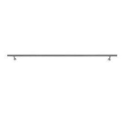 304 Stainless Steel Wall Mounted Stair Handrail 120Cm, Brushed Finish, Round Pipe Design, Fixings Included - thumbnail 4