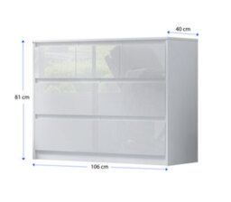 Harmin Modern White High Gloss Chest Of Drawers, 7 Drawer Handleless Cabinet - thumbnail 3