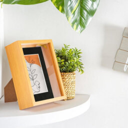 "Nicola Spring 5 X 7"" Deep Photo Frames - Light Wood/black Mount - 3D Deep Box Picture Frame Display Case (20 X 15Cm) X2" - thumbnail 5