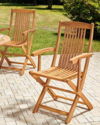Beliani Set Of 2 Garden Chairs Maui Ii Acacia Wood Light Brown - thumbnail 2