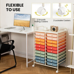 Costway 20 Drawers Storage Trolley Mobile Rolling Utility Cart Home Office Organizer - thumbnail 9