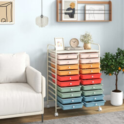 Costway 20 Drawers Storage Trolley Mobile Rolling Utility Cart Home Office Organizer - thumbnail 3