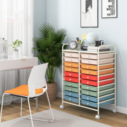 Costway 20 Drawers Storage Trolley Mobile Rolling Utility Cart Home Office Organizer - thumbnail 4
