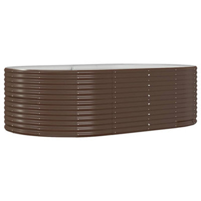Berkfield Durable Garden Planter Brown 212X140X68 Cm Powder-Coated Steel - image 1