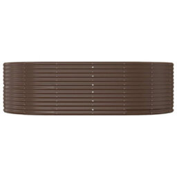 Berkfield Durable Garden Planter Brown 212X140X68 Cm Powder-Coated Steel - thumbnail 3
