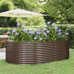Berkfield Durable Garden Planter Brown 212X140X68 Cm Powder-Coated Steel - thumbnail 2