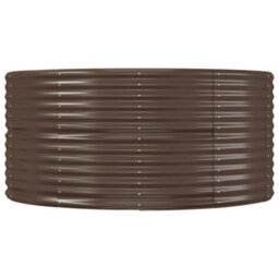 Berkfield Durable Garden Planter Brown 212X140X68 Cm Powder-Coated Steel - thumbnail 4