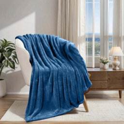 Ameha Fleece Plain Blanket, Lightweight & Reversible Throw For Travel, Bed & Sofa Blanket, Teal Double 150X200Cm - thumbnail 3