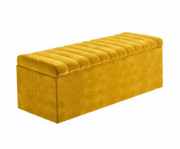 Safar 3Ft Ottoman Storage Box - Mustard Gold Plush Velvet - thumbnail 4