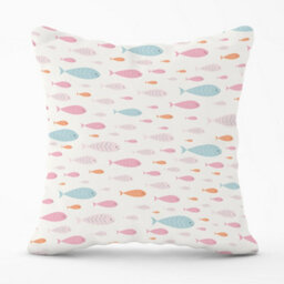 Warren Reed Designer Hand Drawn Swimming Fish Cushions 60Cm X 60Cm - thumbnail 1