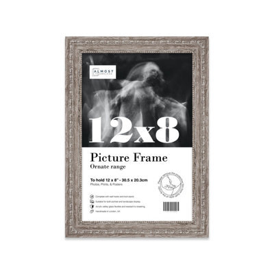 12X8 Walnut Ornate Picture Frame (30.5 X 20.3Cm) Poster, Photo, Artwork, Gallery Wall Or Print - image 1