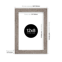 12X8 Walnut Ornate Picture Frame (30.5 X 20.3Cm) Poster, Photo, Artwork, Gallery Wall Or Print - thumbnail 2