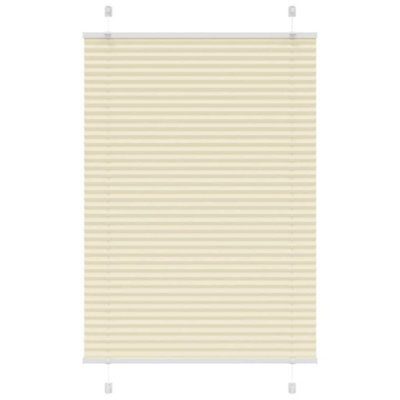 Berkfield Pleated Blind Cream 100X100 Cm Fabric Width 99.4 Cm Polyester - image 1