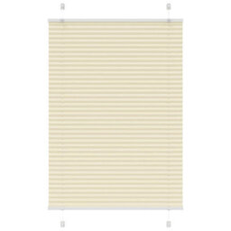Berkfield Pleated Blind Cream 100X100 Cm Fabric Width 99.4 Cm Polyester