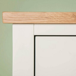 Farro White 5 Drawer Tallboy Chest Fully Assembled - Painted With Oak Top By Roseland Furniture - thumbnail 7