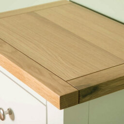 Farro White 5 Drawer Tallboy Chest Fully Assembled - Painted With Oak Top By Roseland Furniture - thumbnail 9