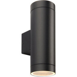 4 Pack Up & Down Twin Outdoor Wall Light - 2 X 7W Gu10 Led - Textured Black - thumbnail 3