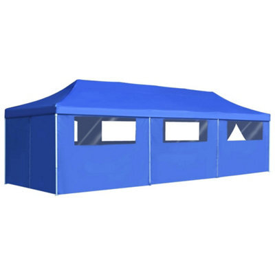 Berkfield Folding Pop-Up Party Tent With 8 Sidewalls 3X9 M Blue - image 1