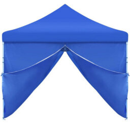 Berkfield Folding Pop-Up Party Tent With 8 Sidewalls 3X9 M Blue - thumbnail 4