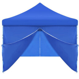 Berkfield Folding Pop-Up Party Tent With 8 Sidewalls 3X9 M Blue - thumbnail 5