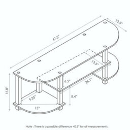 Walplus Furinno Turn-S-Tube Wide Tv Entertainment Center, Dark Walnut - thumbnail 5