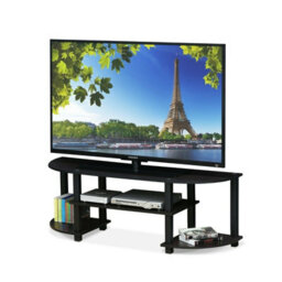 Walplus Furinno Turn-S-Tube Wide Tv Entertainment Center, Dark Walnut - thumbnail 2