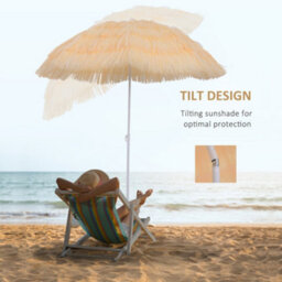 Outsunny Garden Patio Hawaii Beach Sun Umbrella Sunshade Outdoor Folding Tilting Parasol - thumbnail 7