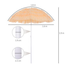 Outsunny Garden Patio Hawaii Beach Sun Umbrella Sunshade Outdoor Folding Tilting Parasol - thumbnail 3