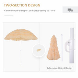 Outsunny Garden Patio Hawaii Beach Sun Umbrella Sunshade Outdoor Folding Tilting Parasol - thumbnail 6