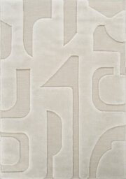 Freya Living Room Area Rug Contemporary 3D Embossed Modern Boho Design - Cream 160Cm X 230Cm - thumbnail 2