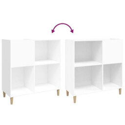 Vidaxl Record Cabinet White 84.5X38X89 Cm Engineered Wood - thumbnail 7