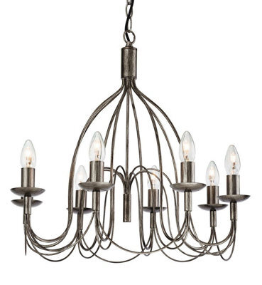 Luminosa Lighting Luminosa Regency 8 Light Chandelier Antique Silver, E14