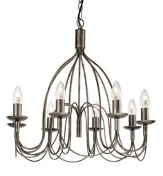 Luminosa Lighting Luminosa Regency 8 Light Chandelier Antique Silver, E14