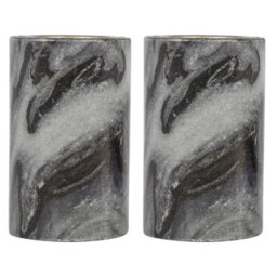 Urbn-Living Urbnliving 10Cm Marble Tea Light Candle Holder - Elegant Home Décor & Centrepiece Gift Set Of 2 - thumbnail 2