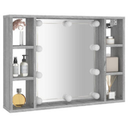 Berkfield Mirror Cabinet With Led Grey Sonoma 76X15X55 Cm - thumbnail 6