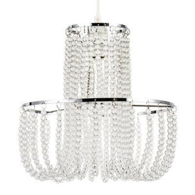 Happy Homewares Striking Two Tier Chandelier Style Pendant Shade With Chrome Frame - image 1
