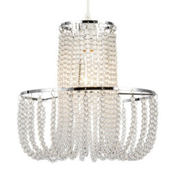 Happy Homewares Striking Two Tier Chandelier Style Pendant Shade With Chrome Frame - thumbnail 2
