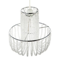Happy Homewares Striking Two Tier Chandelier Style Pendant Shade With Chrome Frame - thumbnail 3