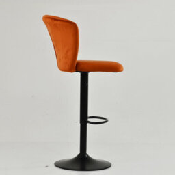 Lakeland Furniture Chelsea Burnt Orange Velvet  Bar Stool Black Gas Lift Base - thumbnail 5