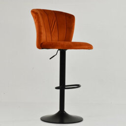 Lakeland Furniture Chelsea Burnt Orange Velvet  Bar Stool Black Gas Lift Base - thumbnail 4
